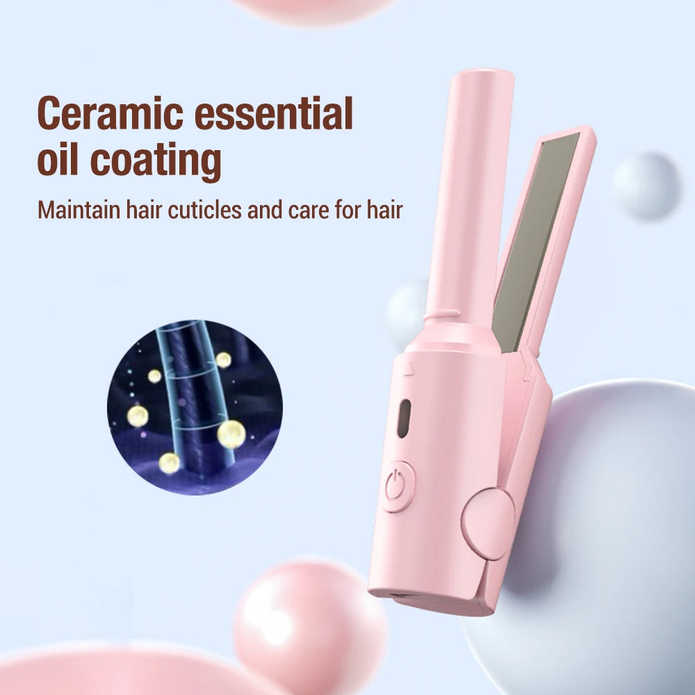 Portable Hair Straightener Small Hair Curling Machine Multifunctional Straight Hair Splint +BATANA OIL Conditioner Hair Care